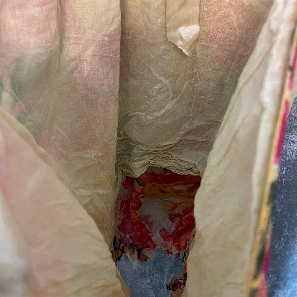 TRAMP Women Y2K Silk Colorful Floral Halter Neck Relaxed Fit Tank Top L - Picture 6 of 11